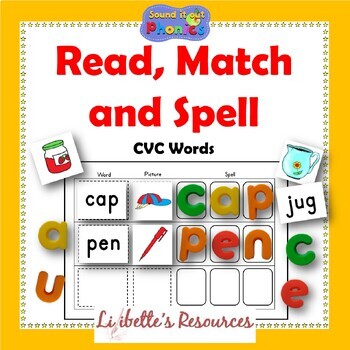 Preview of Read, Match and Spell CVC Words Activity