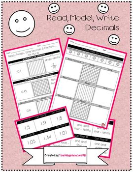Preview of Read, Model, and Write Decimals to the Tenths and Hundredths