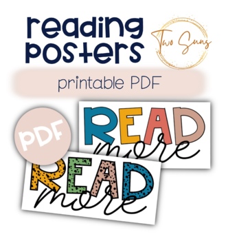 Preview of Read More Printable Poster / Library Decor / Classroom Posters / Printable PDF