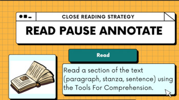 Preview of Read Pause Annotate  Reading Strategy