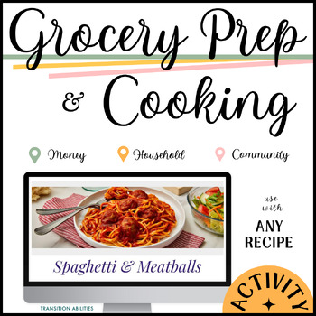Preview of Read Recipe & Plan Grocery List | Life Skills, Cooking, Math | Weekly Template
