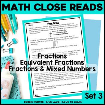 Preview of Math Close Reads - Fractions