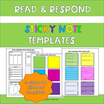 Preview of Read & Respond Sticky Note Templates