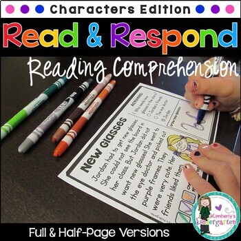 Preview of Read & Respond Task Cards: Character Edition. Two Versions. 20 Cards Each