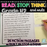 Reading Comp Passages: Stop Think and Write