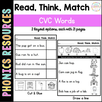 Preview of Read, Think, Match: CVC Words