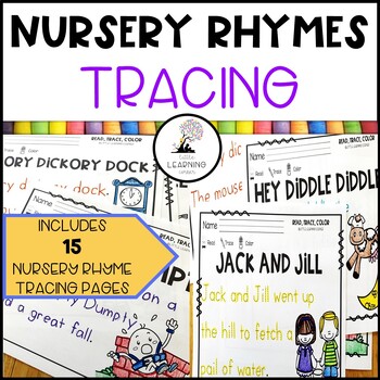 Preview of Read Trace Color | Nursery Rhymes Tracing Writing Practice Poems