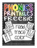 Phonics Printables- Read, Trace & Color Short Vowels FREEBIE