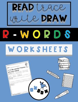 Preview of R-controlled Worksheet Activity: Read-Trace-Write-Draw Sentences