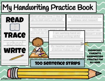 Preview of Read, Trace, Write Handwriting Sentence Strips! (100 strips)