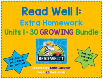Preview of Read Well 1 Intervention: Review or Extra Homework GROWING BUNDLE