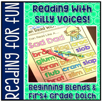 Preview of Read With Silly Voices NO PREP 1st Dolch R and L Blends