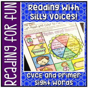 Preview of Read With Silly Voices NO PREP Printables CVCE & Primer