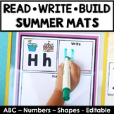 Read Write Build Summer Fine Motor Activities- ABC Numbers Shapes