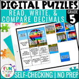Read, Write, & Compare Decimals Digital Puzzles {5.NBT.3} 