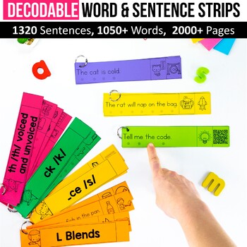 Preview of Decodable Sentence Strips Word Scramble Fix the Worksheets Writing Digital Drill