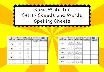 Preview of Read Write Inc Set 1 - Sounds and Words Spelling Sheets