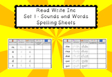 Read Write Inc Set 1 - Sounds and Words Spelling Sheets