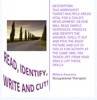 Preview of Read, Write and Cut Worksheets