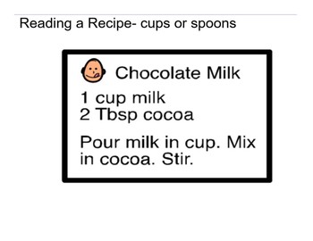 Preview of Read a Recipe- Spoon or Cup