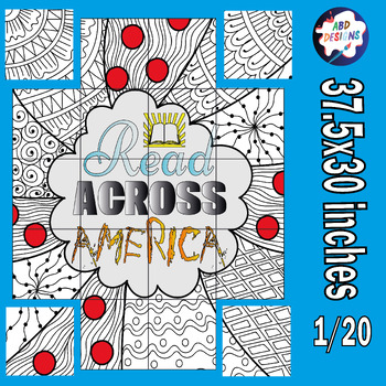 Preview of Read across america day collaborative coloring poster ' Crafts
