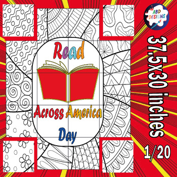 Preview of Read across america day collaborative coloring poster ' Crafts