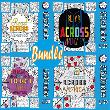 Preview of Read across america day collaborative coloring poster ' Crafts /Bundle