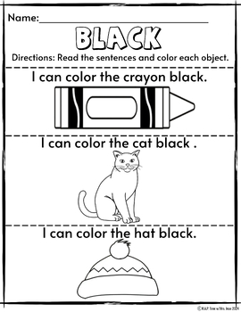 Preview of Read and Color Black Activity Sheet