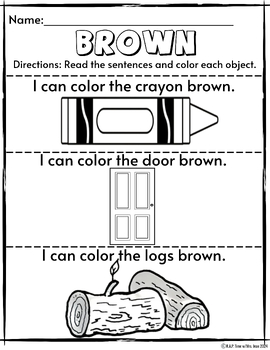Preview of Read and Color Brown Activity Sheet