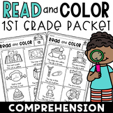 Read and Color CVC Words Worksheets | 1st Grade | Comprehension