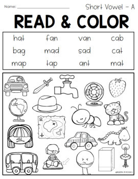 Read and Cover Color Short Vowels by Reading in Room 11 | TpT