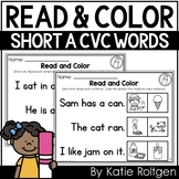 Read and Color {Decodable Short A CVC Word Sentences}