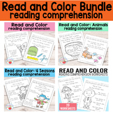 Read and Color Reading Comprehension Worksheets K & Gr 1 {Bundle}