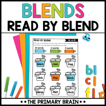 Read and Color by Beginning Blends | Fluency Practice Worksheets
