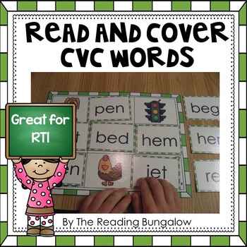 Preview of CVC Word Blending Practice Read and Cover
