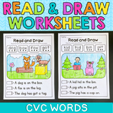 Read and Draw CVC Worksheets - Kindergarten Comprehension