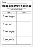 Read and Draw Different Feelings Worksheets (K-2)