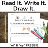 Foundational Skills | Sight Word Worksheets FREEBIE | oi and oy