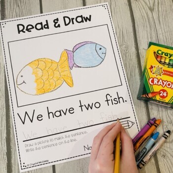 Read and Draw Simple Sight Word Sentences by Crystal McGinnis | TPT