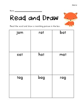 read and draw worksheets grade one cvc words by library