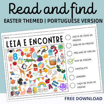 Preview of Read and Find | EASTER themed | Portuguese | Páscoa