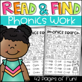 Read and Find Phonics I Spy Worksheets - CVC, Long Vowels,