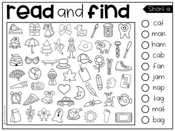 read and find picture puzzles short vowels and long vowels by my teaching pal