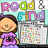 Read and Find Picture Puzzles - Short Vowels and Long Vowels