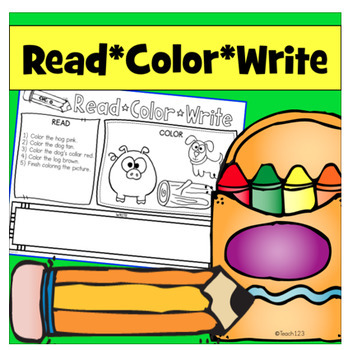 Preview of Read Color Write Reading Comprehension