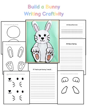 Preview of Read and Make a Bunny - Writing, Spring Craft, Activity