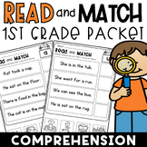 Read and Match CVC Words Worksheets | 1st Grade | Comprehension