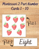Read and Match Number Activity 2 part montessori card Math