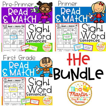 Preview of Read and Match Sight Word Sentences (The Bundle)