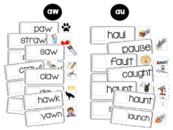 Vowel Teams Matching Game - ai - Matching pairs